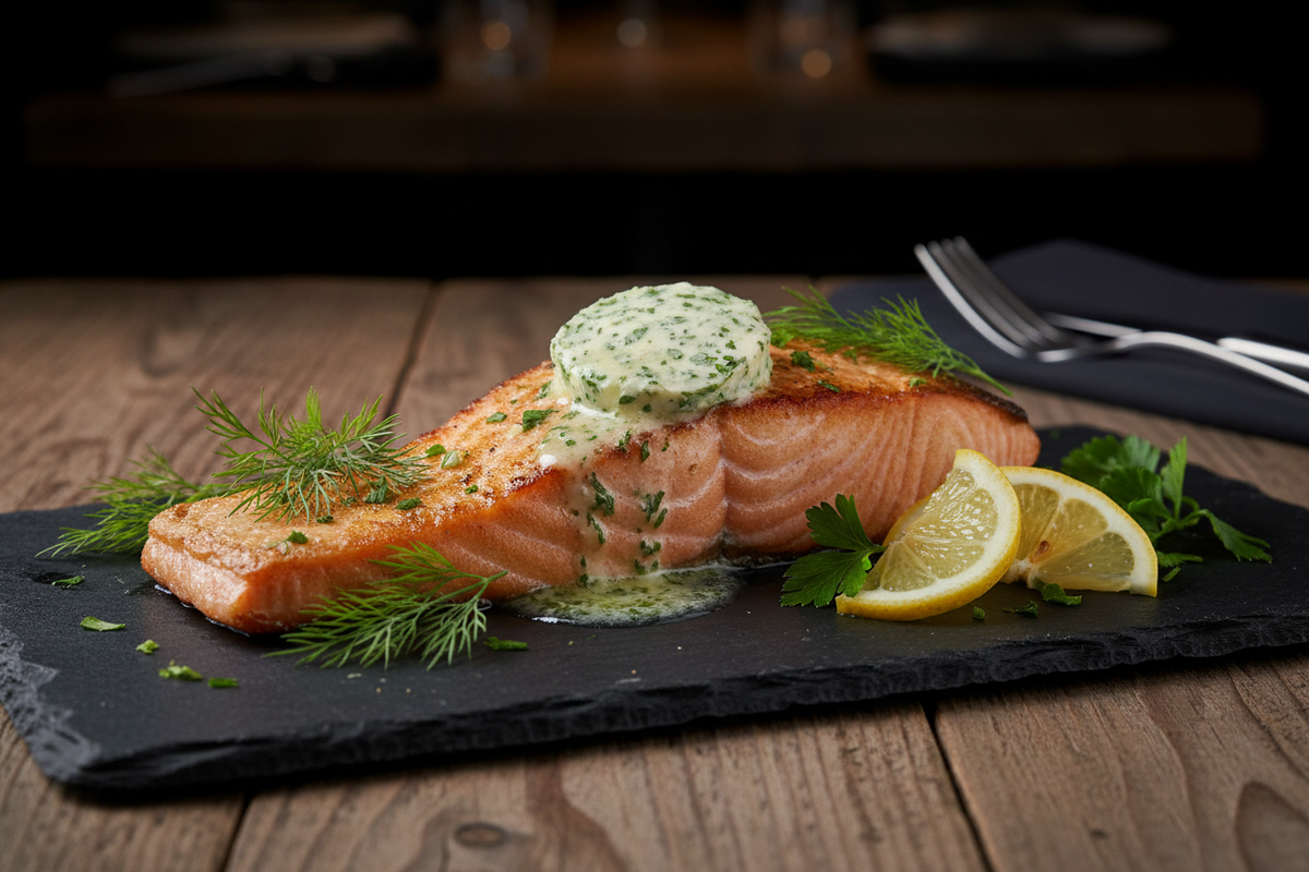 Gebraden Zalm met Kruidenboter